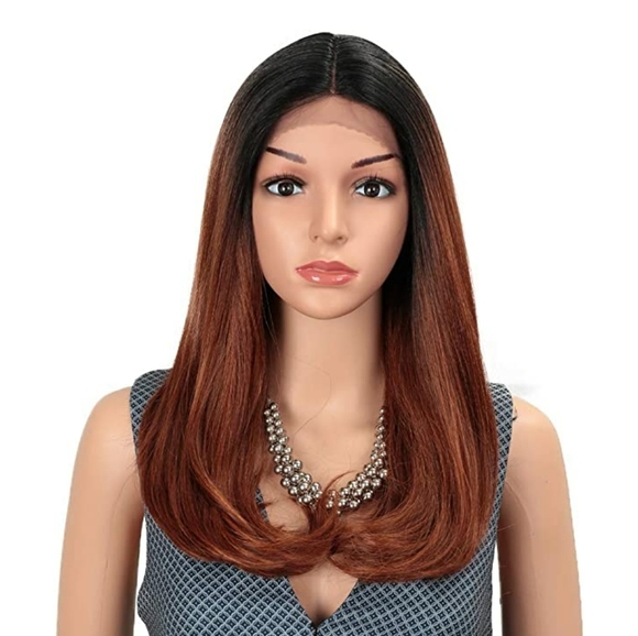 19” Straight Wavy Lace Front Wig
